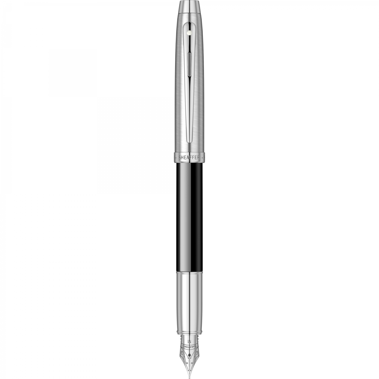Imagine Produs Stilou Sheaffer 100 Glossy Black & Brushed Chrome NT