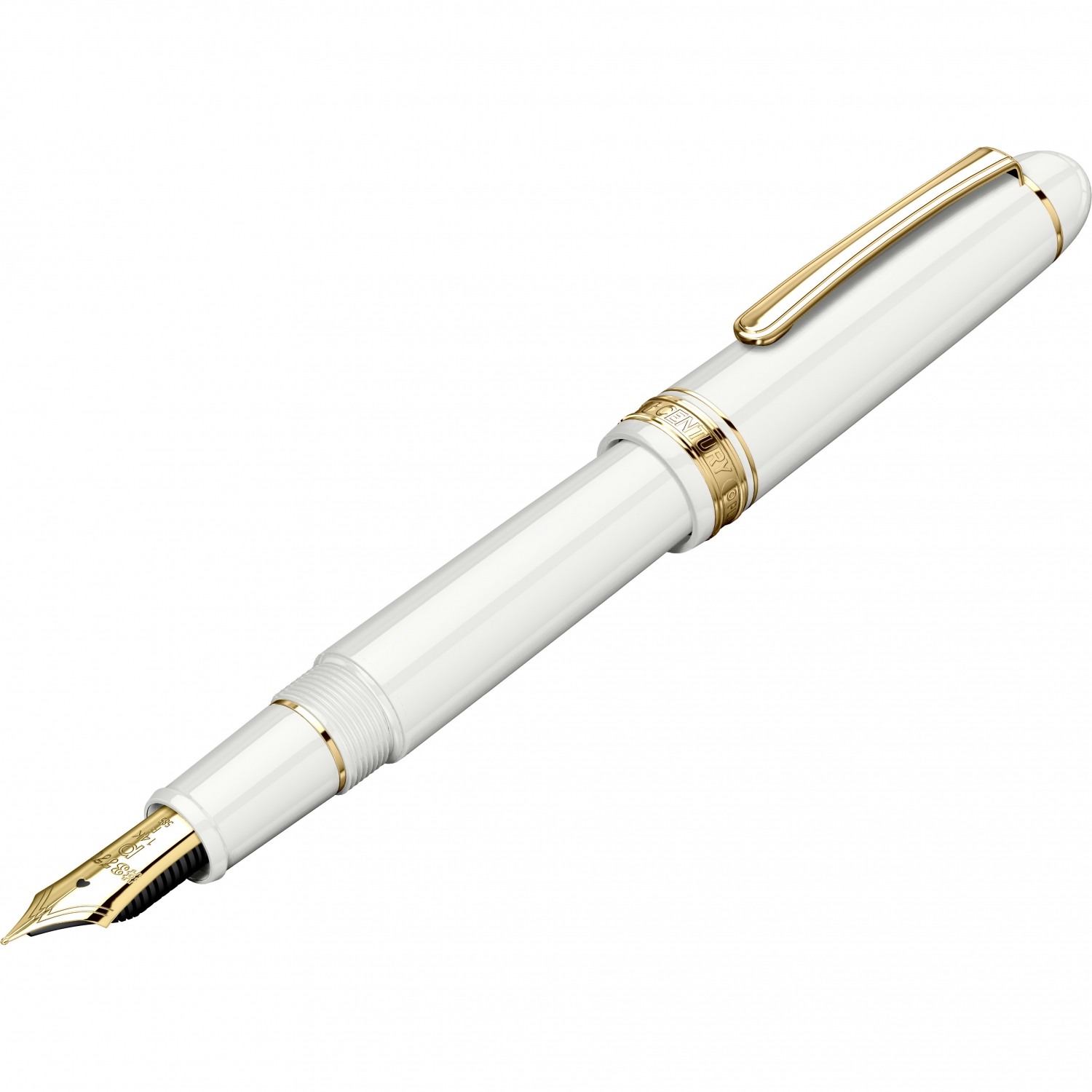 Imagine Produs Stilou 14k Nib Platinum 3776 Century Chenonceau White GT 0.3 F Nib