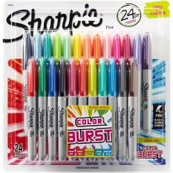 Set 24 Markere Permanente Bullet Sharpie Fine Point Color Burst 