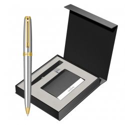 Pix Sheaffer Prelude Brushed Chrome GT + Cutie Cadou Sheaffer Mono cu Card Visit