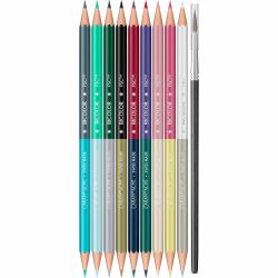 Set 9 Creioane Bicolore Acuarelabile + Pensula Caran dAche Bicolor Alpine Frost