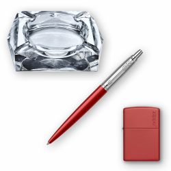 Pachet Parker Jotter Kensington Red Pix + Bricheta Zippo + Scrumiera