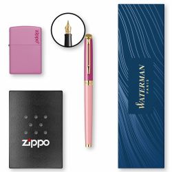 Pachet Stilou Waterman Hemisphere Pink + Bricheta Zippo