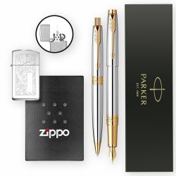 Set Stilou + Pix Parker Aster + Zippo High Polish Slim
