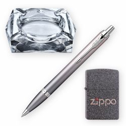 Pachet Parker IM Rituals Grey Pix + Zippo