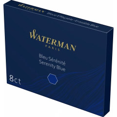 Set 8 Cartuse Large Size Proprietar Waterman Standard Serenity Blue Lavabil