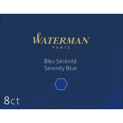 Set 8 Cartuse Large Size Proprietar Waterman Serenity Blue Lavabil