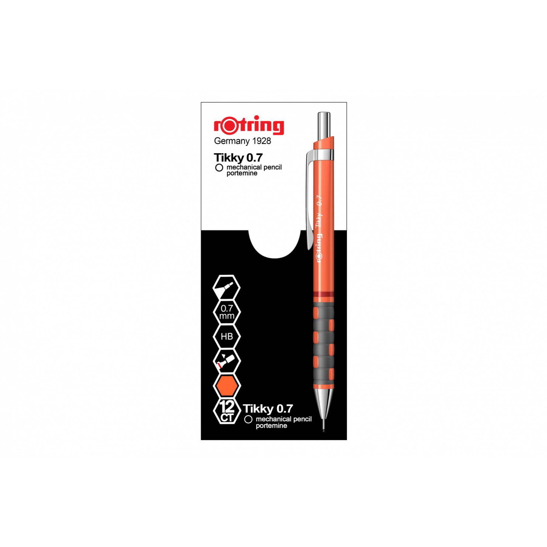 Imagine Produs Creion Mecanic 0.7 Rotring Tikky III Orange Neon