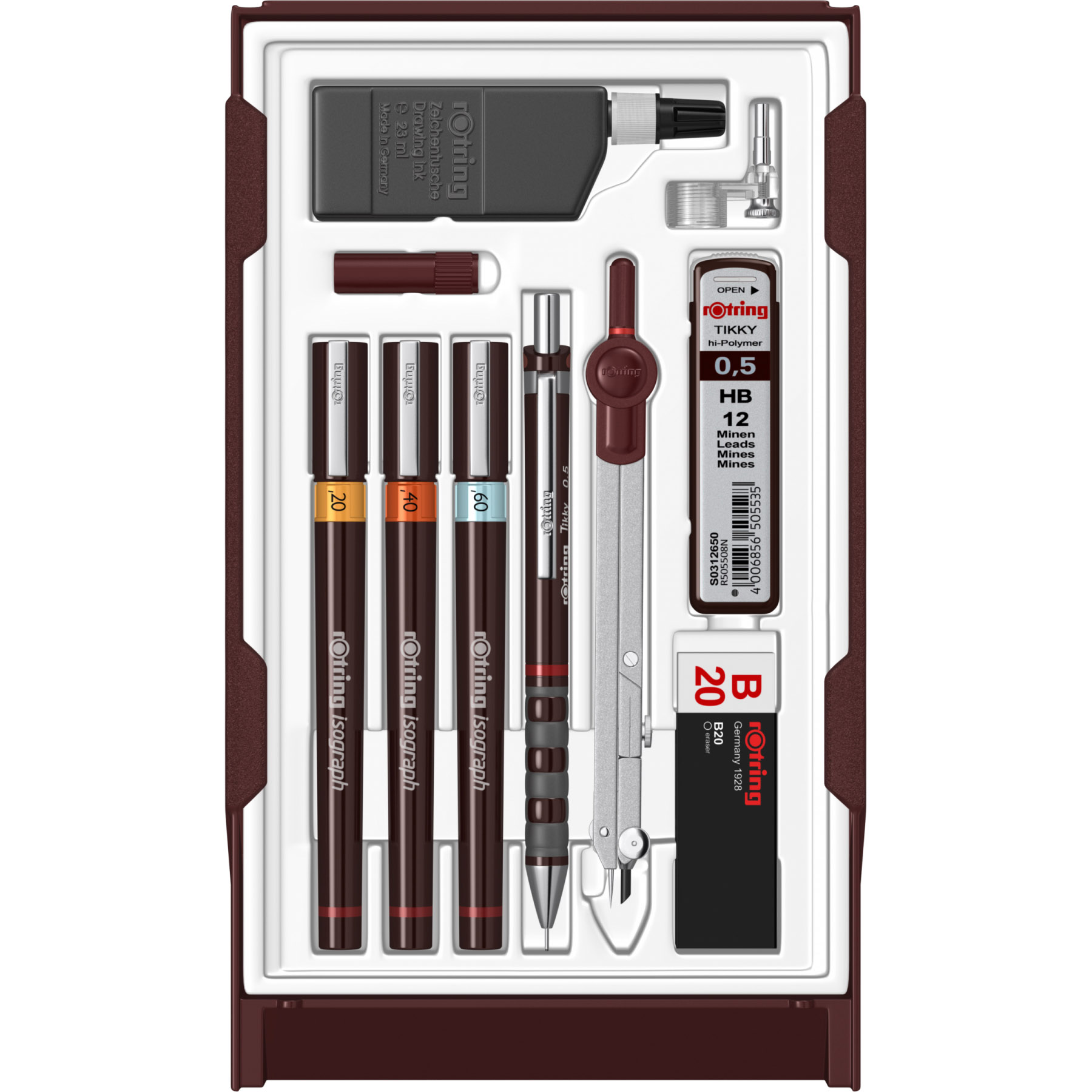 Imagine Produs Set 3 Tragator cu Tus Rotring Isograph Master 0.2 - 0.4 - 0.6