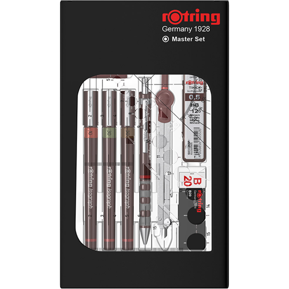 Imagine Produs Set 3 Tragator cu Tus Rotring Isograph Master 0.1 - 0.3 - 0.5