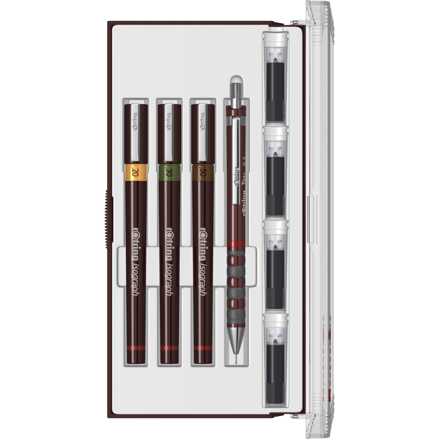 Imagine Produs Set 3 Tragator cu Tus  Rotring Isograph Junior 0.2 - 0.3 - 0.5
