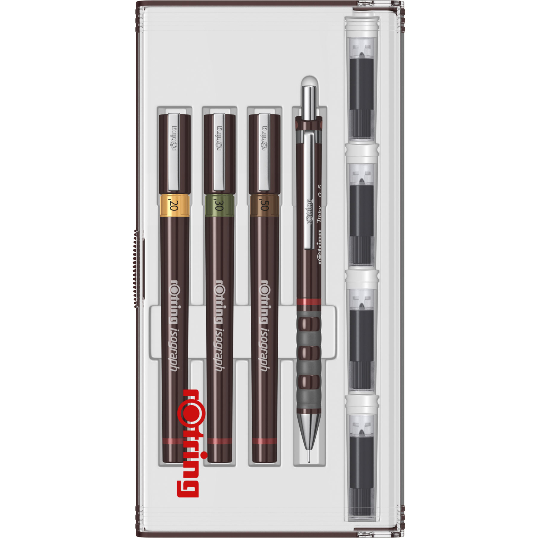Imagine Produs Set 3 Tragator cu Tus  Rotring Isograph Junior 0.2 - 0.3 - 0.5