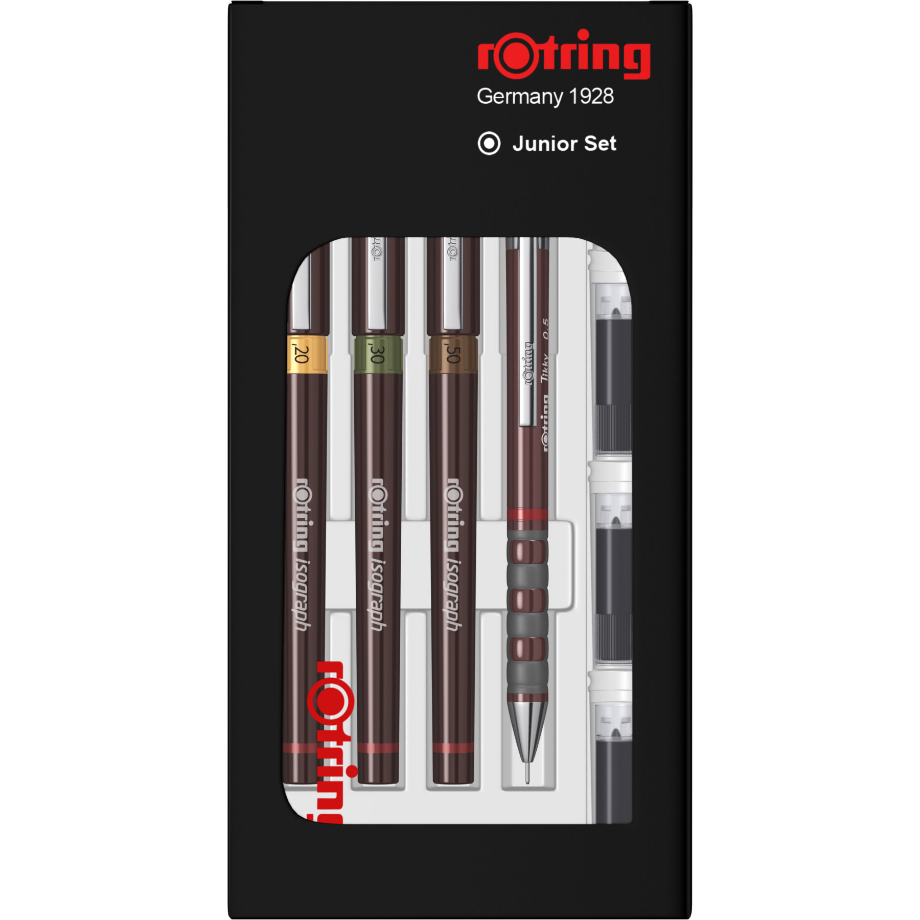 Imagine Produs Set 3 Tragator cu Tus  Rotring Isograph Junior 0.2 - 0.3 - 0.5