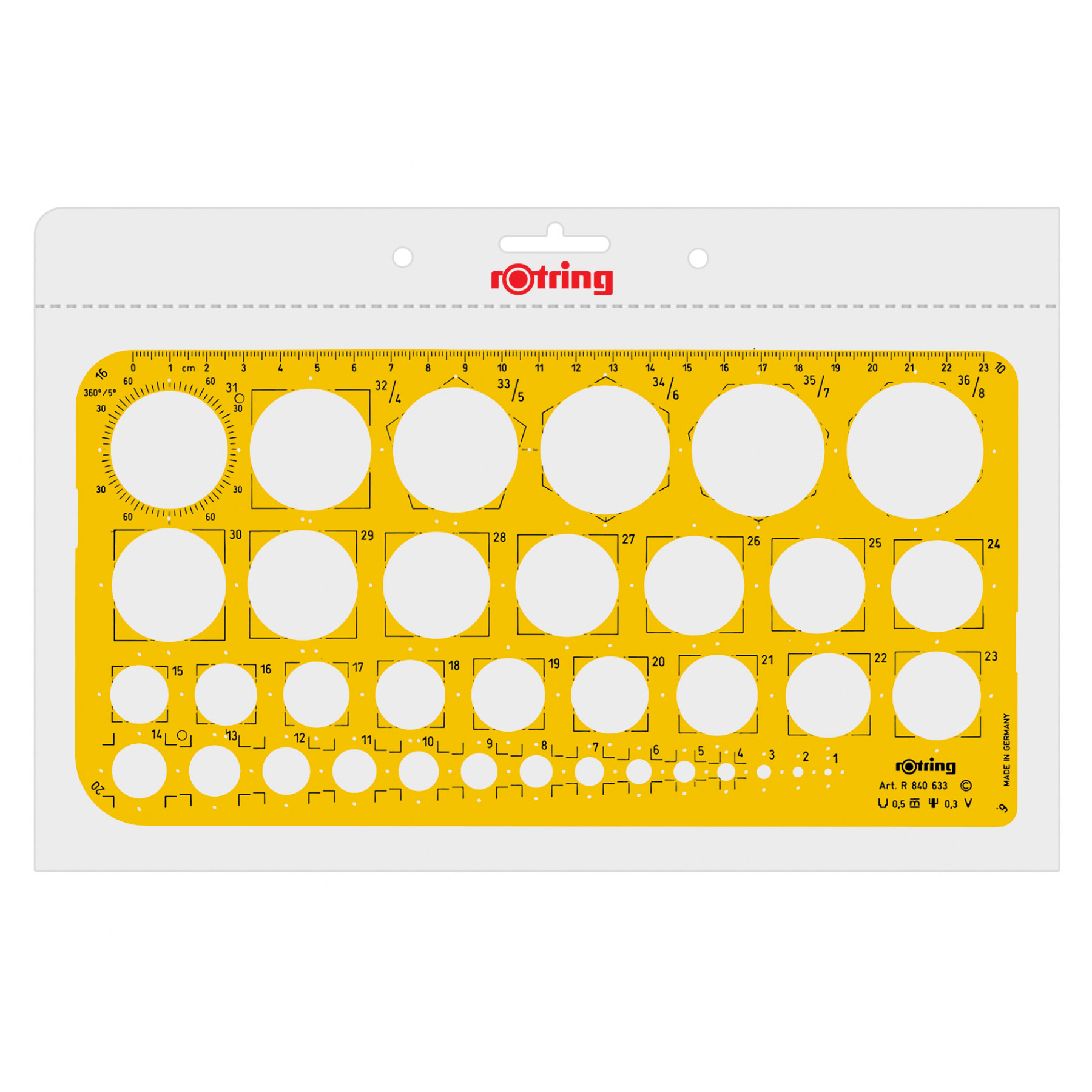 Imagine Produs Sablon Cercuri Rotring Orange Line 1-36 mm