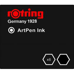 Set 6 Cartuse Standar Size International Rotring Artpen Ink Black
