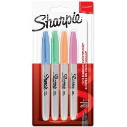 Set 4 Markere Permanente Bullet Sharpie Fine Point Pastel Assorted Colors
