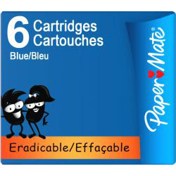 Set 6 Cartuse Standard Size International PaperMate Blue Lavabil