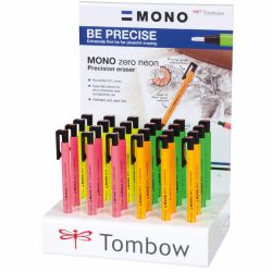 Radiera Mecanica Click Plastic Round Tip Tombow Mono Zero Neon Green