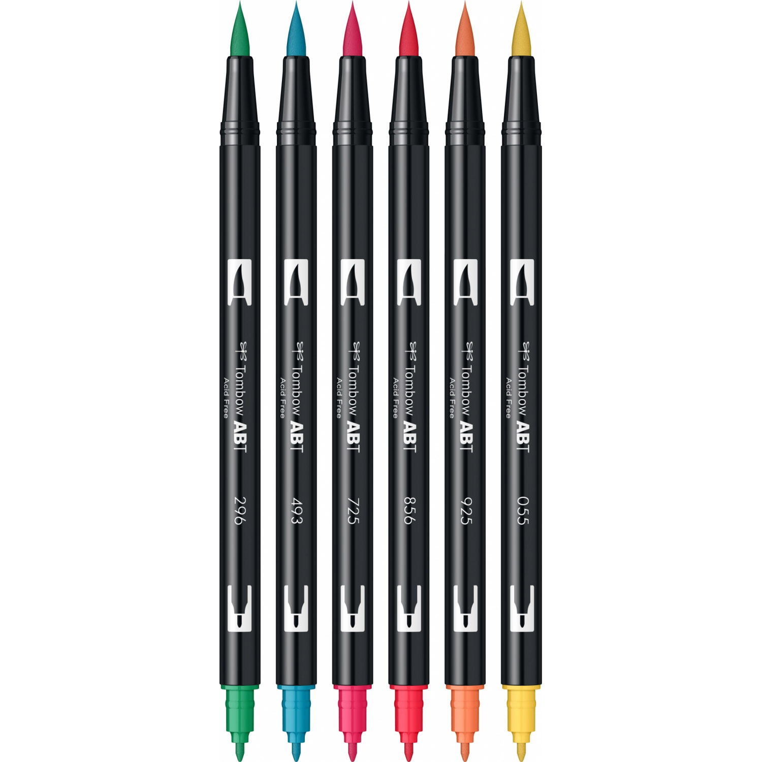 Imagine Produs Set 6 Marker Dual Brush Watercoloring Tombow ABT Derma Colours