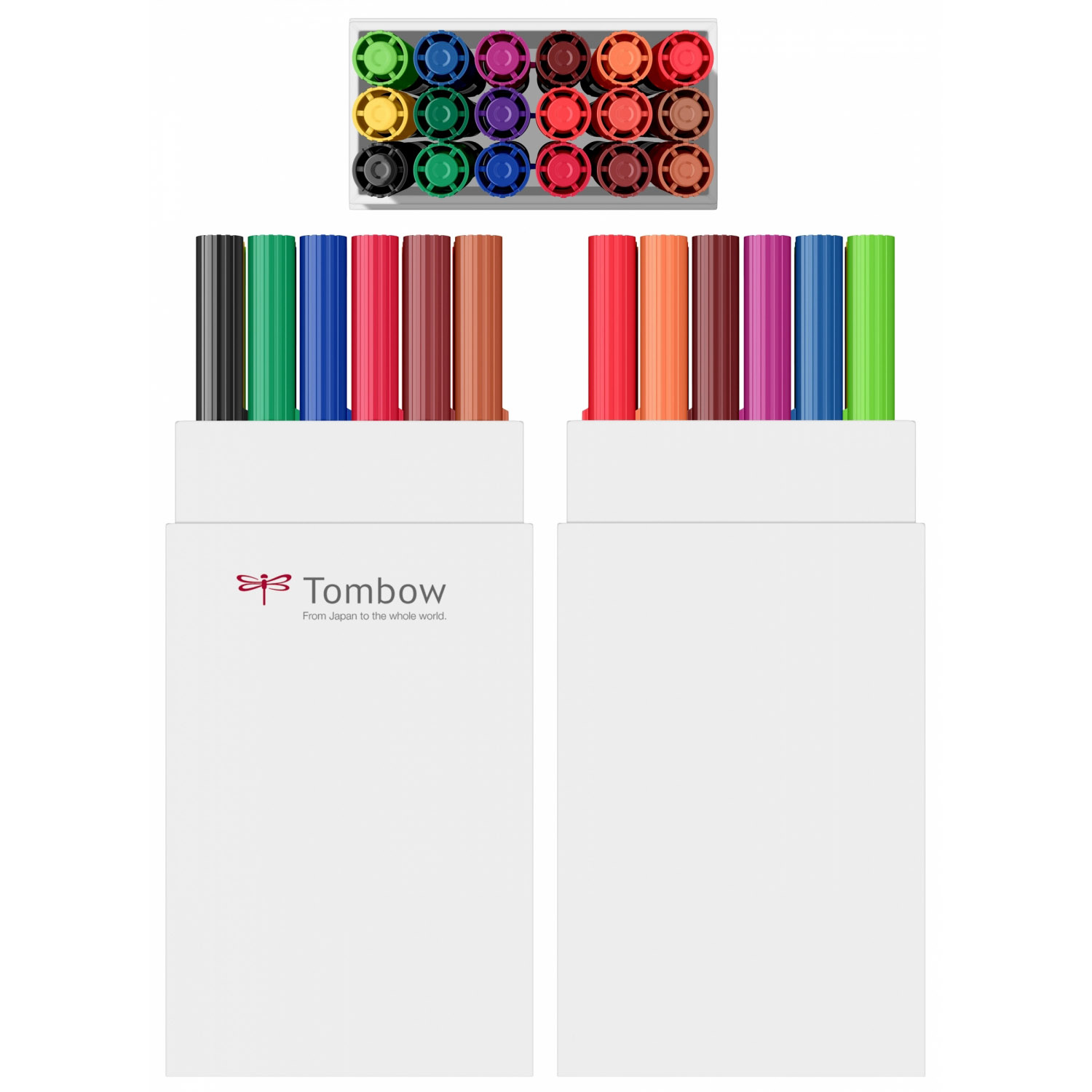 Imagine Produs Set 18 Marker Dual Brush Watercoloring Tombow ABT Primary Colours