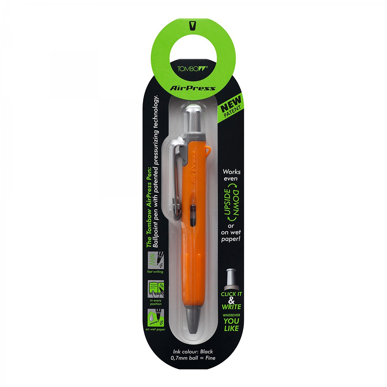 Imagine Produs Pix Tombow Air Press Pen Orange-Silver