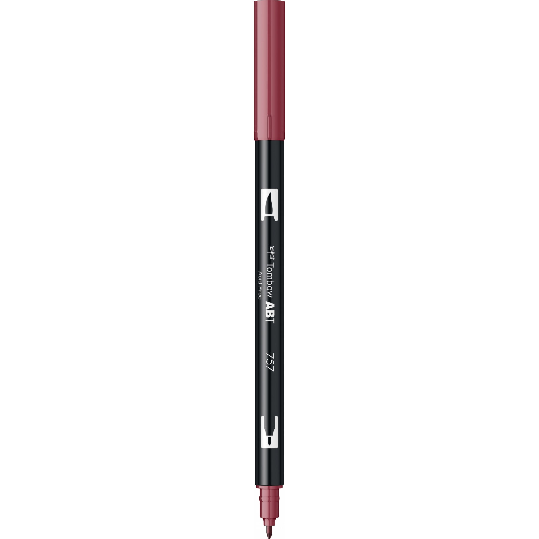 Imagine Produs Marker Dual Brush Watercoloring Tombow ABT 757 Port Red