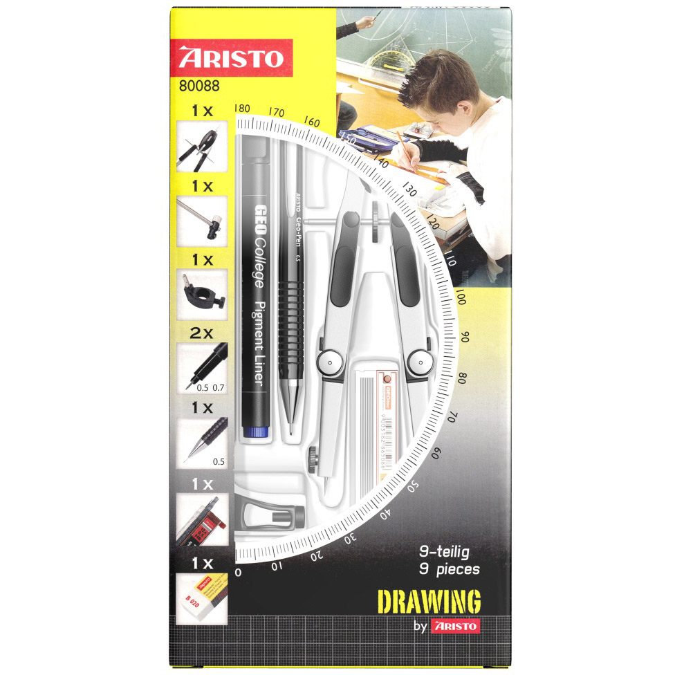 Imagine Produs Trusa Tehnica Scolara Aristo Geo Drawing School 9 piese