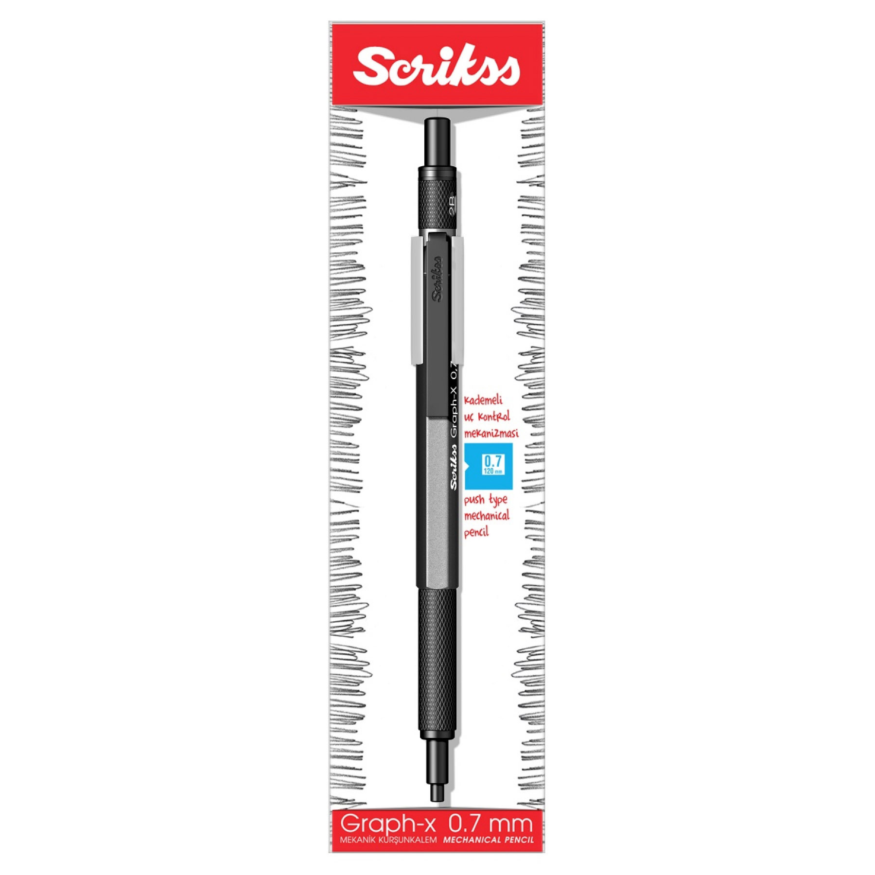 Imagine Produs Creion Mecanic 0.7 Scrikss Graph-X Grey BT