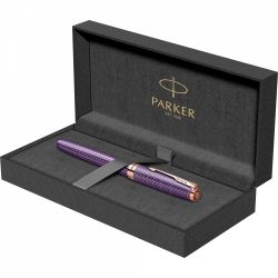 Stilou 18k Nib Parker Sonnet Royal Chiselled Silver Purple PGT