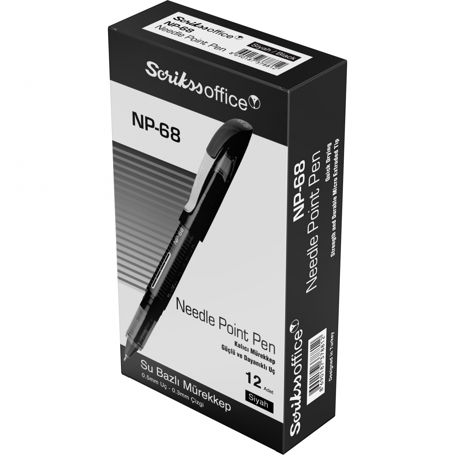 Imagine Produs Rollerpoint Ink 0.5 Scrikss Needle Point NP-68 Black CT