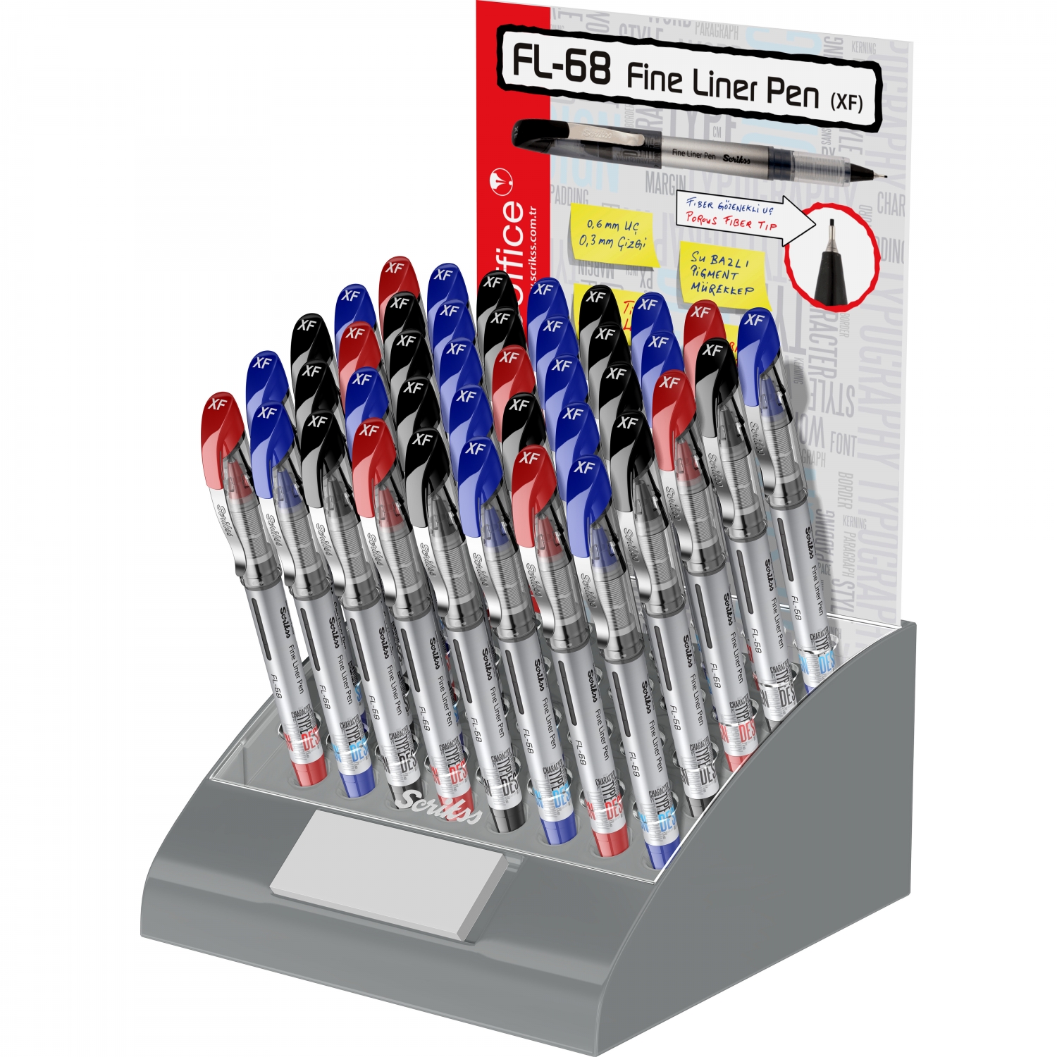 Imagine Produs Fineliner 0.3 Scrikss Fine Liner FL-68 Red CT