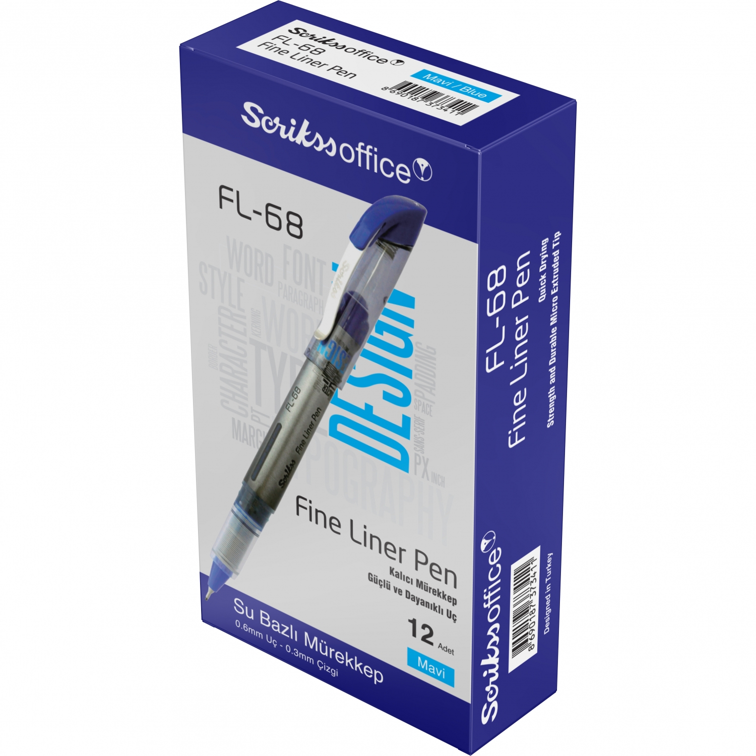Imagine Produs Fineliner 0.3 Scrikss Fine Liner FL-68 Blue CT