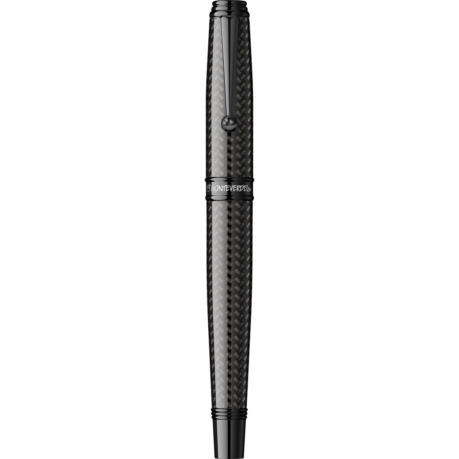 Imagine Produs Stilou Monteverde USA Invincia Deluxe Black Carbon Fiber BT
