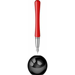 Desk Pen Set Stilou Monteverde USA Luna Black & Red CT