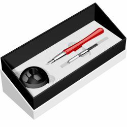 Desk Pen Set Stilou Monteverde USA Luna Black & Red CT