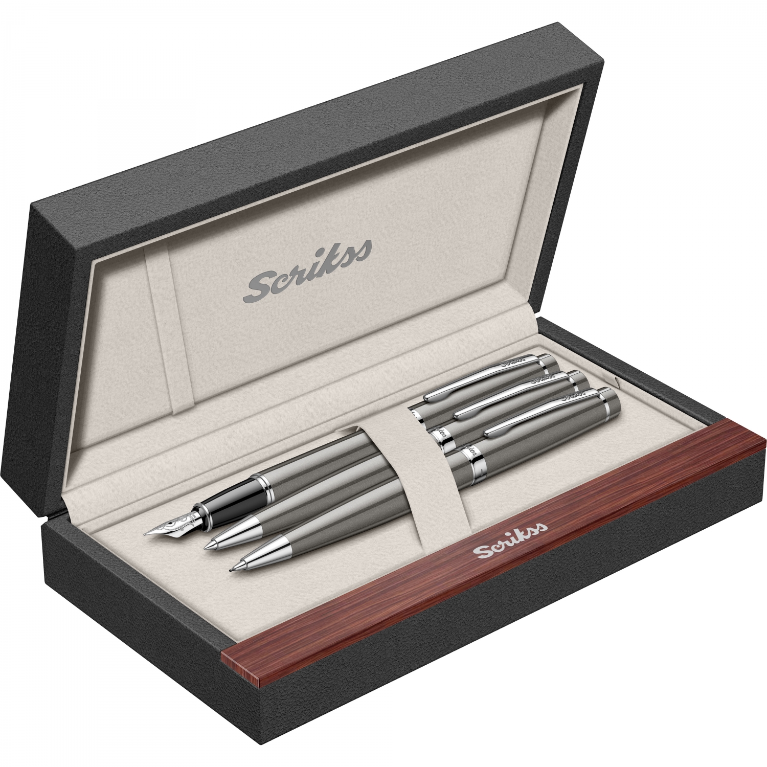 Imagine Produs Set Stilou + Pix + Creion Mecanic 0.7 Scrikss Honour 38 Smoke Grey CT