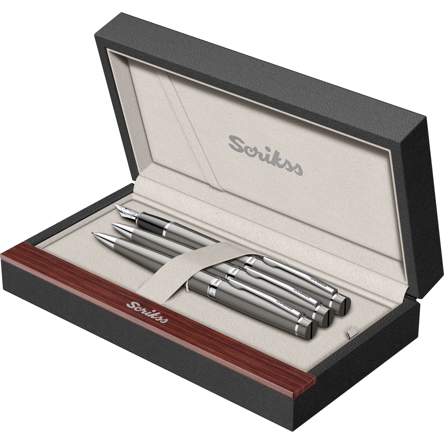 Imagine Produs Set Stilou + Pix + Creion Mecanic 0.7 Scrikss Honour 38 Smoke Grey CT