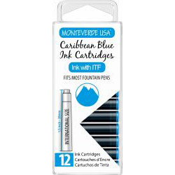 Set 12 Cartuse Standard Size International Monteverde USA Core Caribbean Blue 