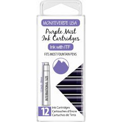 Set 12 Cartuse Standard Size International Monteverde USA Core Purple Mist 
