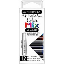 Set 12 Cartuse Standard Size International Monteverde USA Core Mix Color
