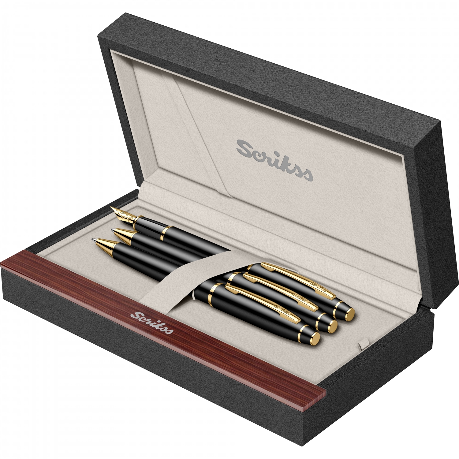 Imagine Produs Set Stilou + Pix + Creion Mecanic 0.7 Scrikss Noble 35 Matt Black GT