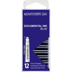 Set 12 Cartuse International Size Monteverde USA Core Documental Ink Blue Permanent