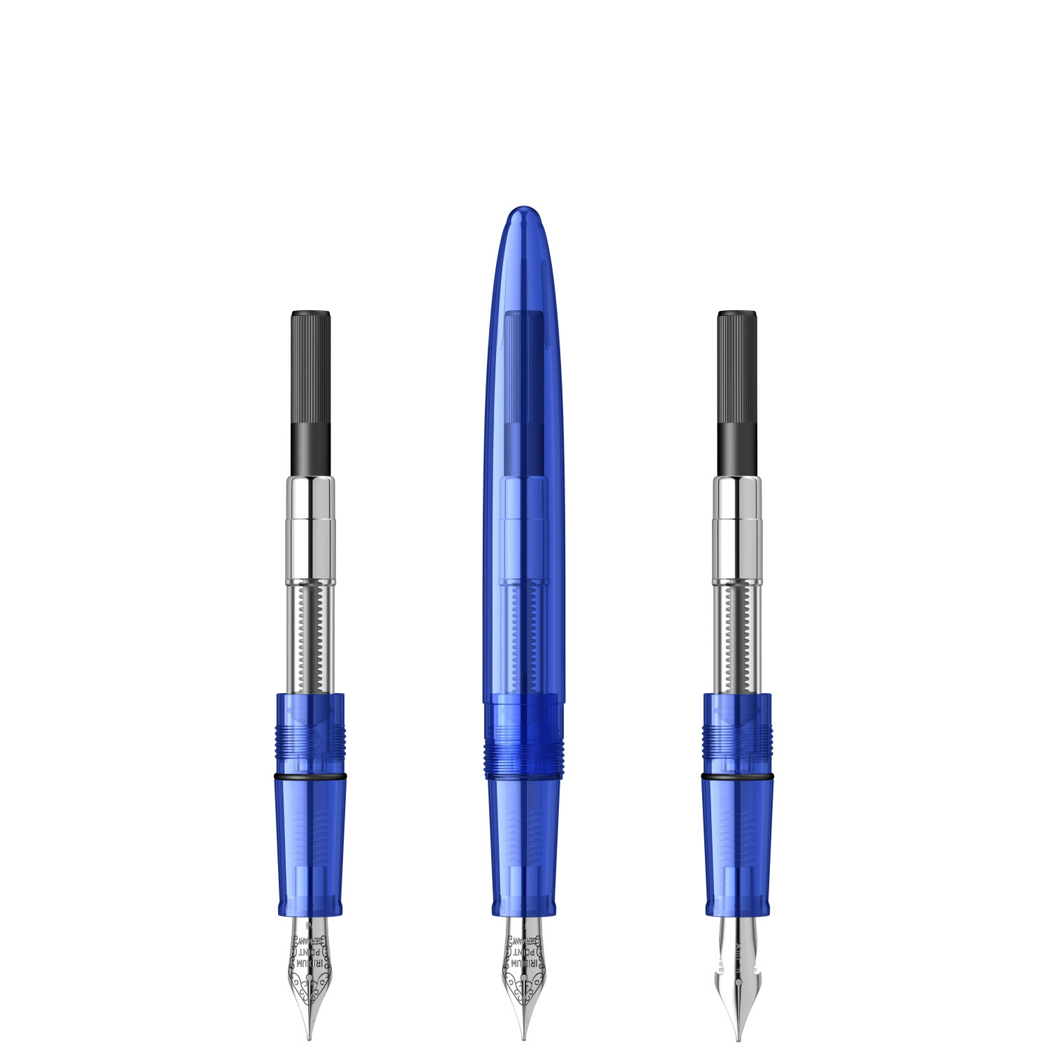 Imagine Produs Set 3 Stilou F,M,Flex Nib Monteverde USA Monza 3 Blue CT