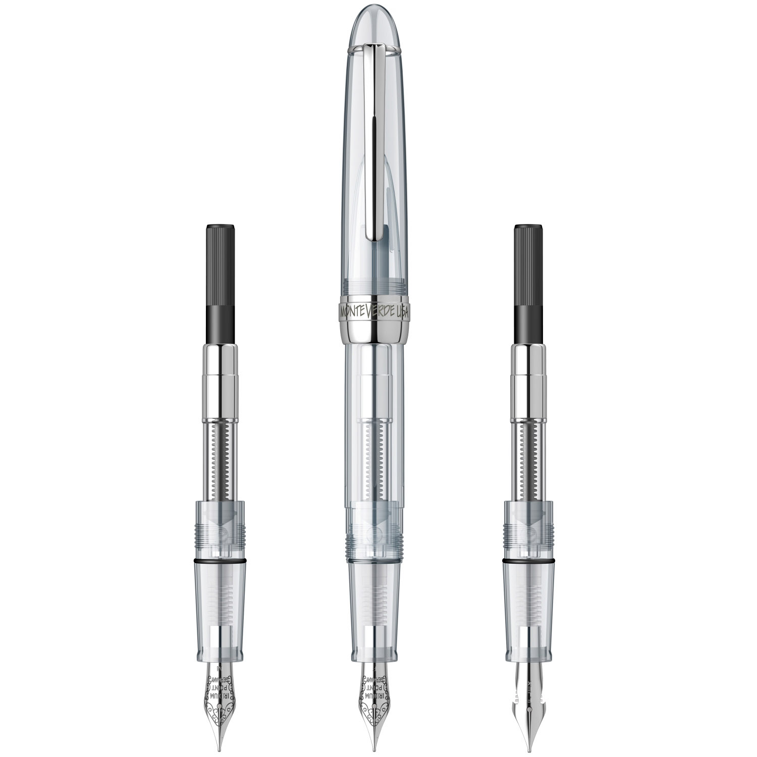 Imagine Produs Set 3 Stilou F,M,Flex Nib Monteverde USA Monza 3 Crystal Clear CT