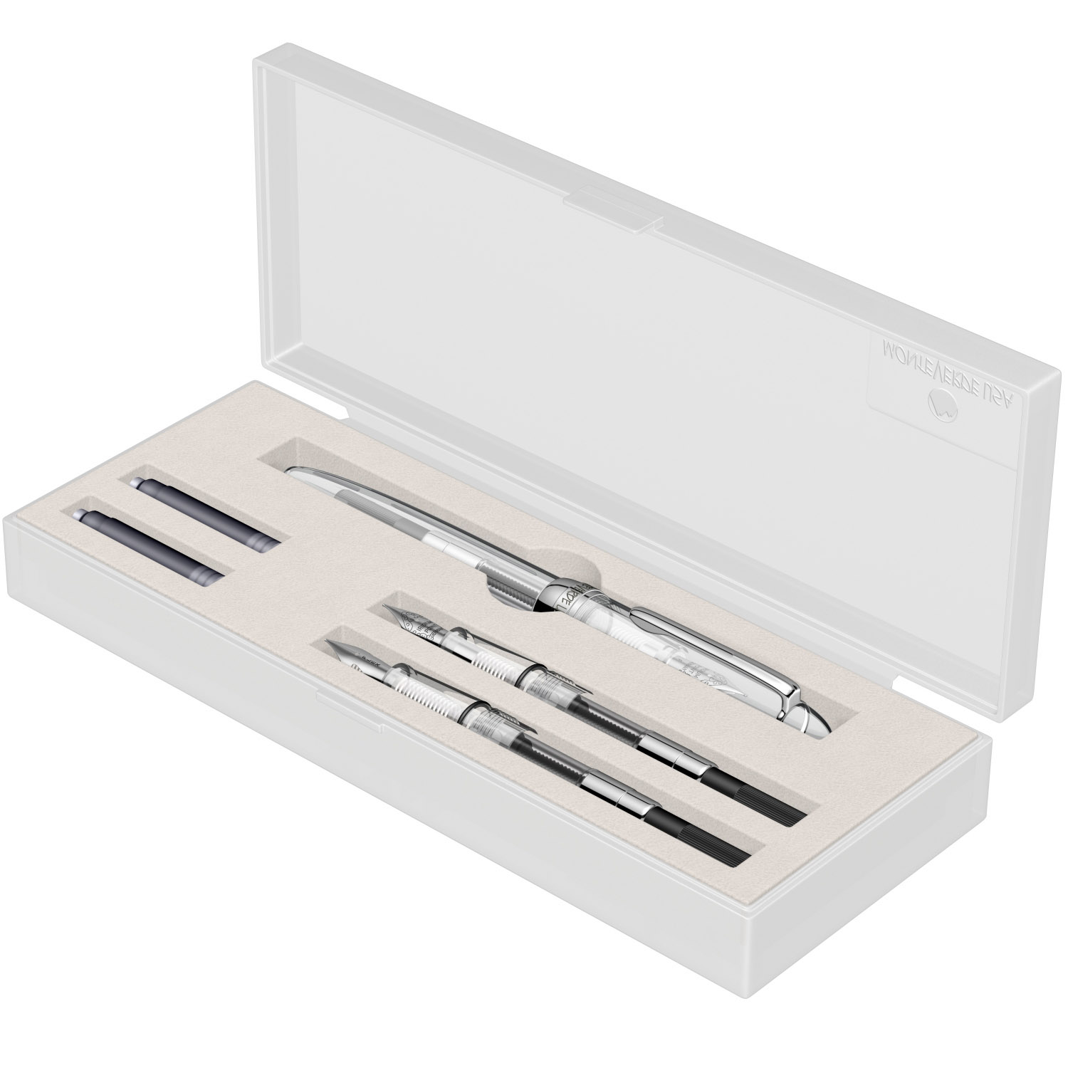 Imagine Produs Set 3 Stilou F,M,Flex Nib Monteverde USA Monza 3 Crystal Clear CT