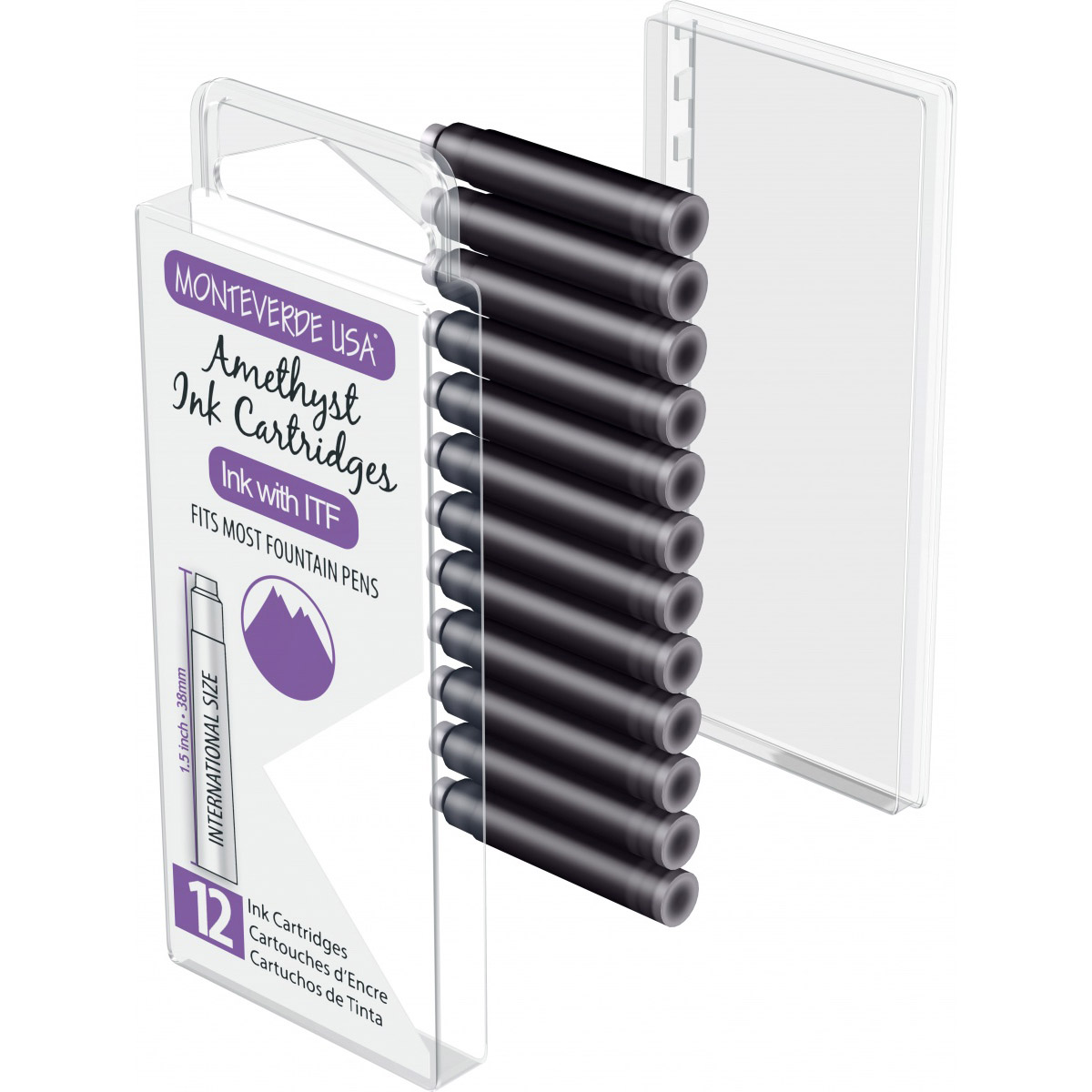 Imagine Produs Set 12 Cartuse Standard Size International Monteverde USA Gemstone Amethyst 