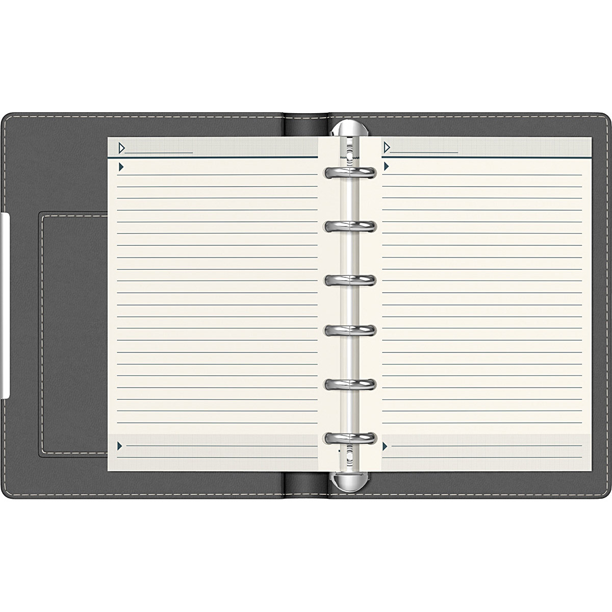 Imagine Produs Organizer A6 6 inele Precision Alicante 101309 Black - Ivory Lined - 190 pagini 80 g mp