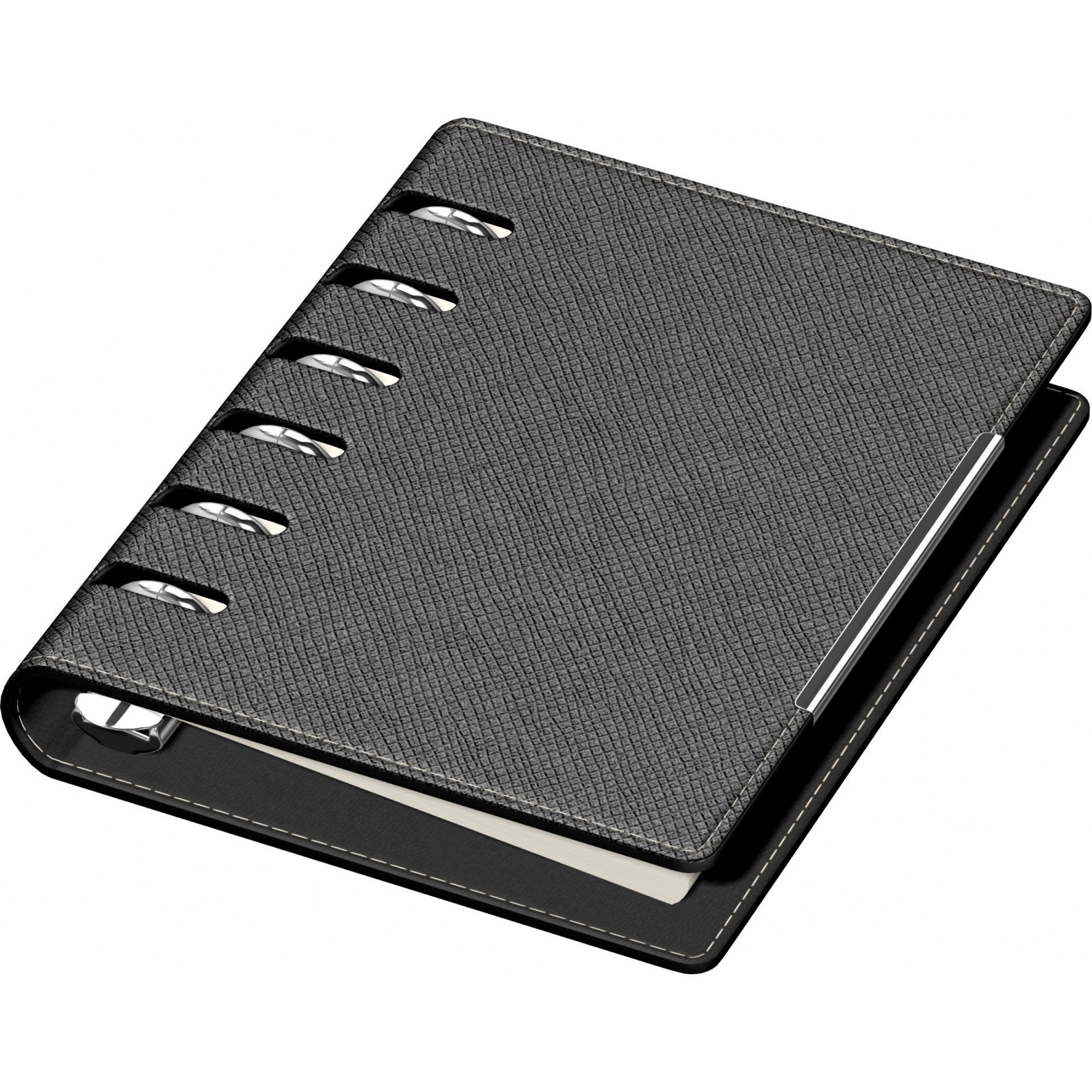 Imagine Produs Organizer A6 6 inele Precision Alicante 101309 Black - Ivory Lined - 190 pagini 80 g mp