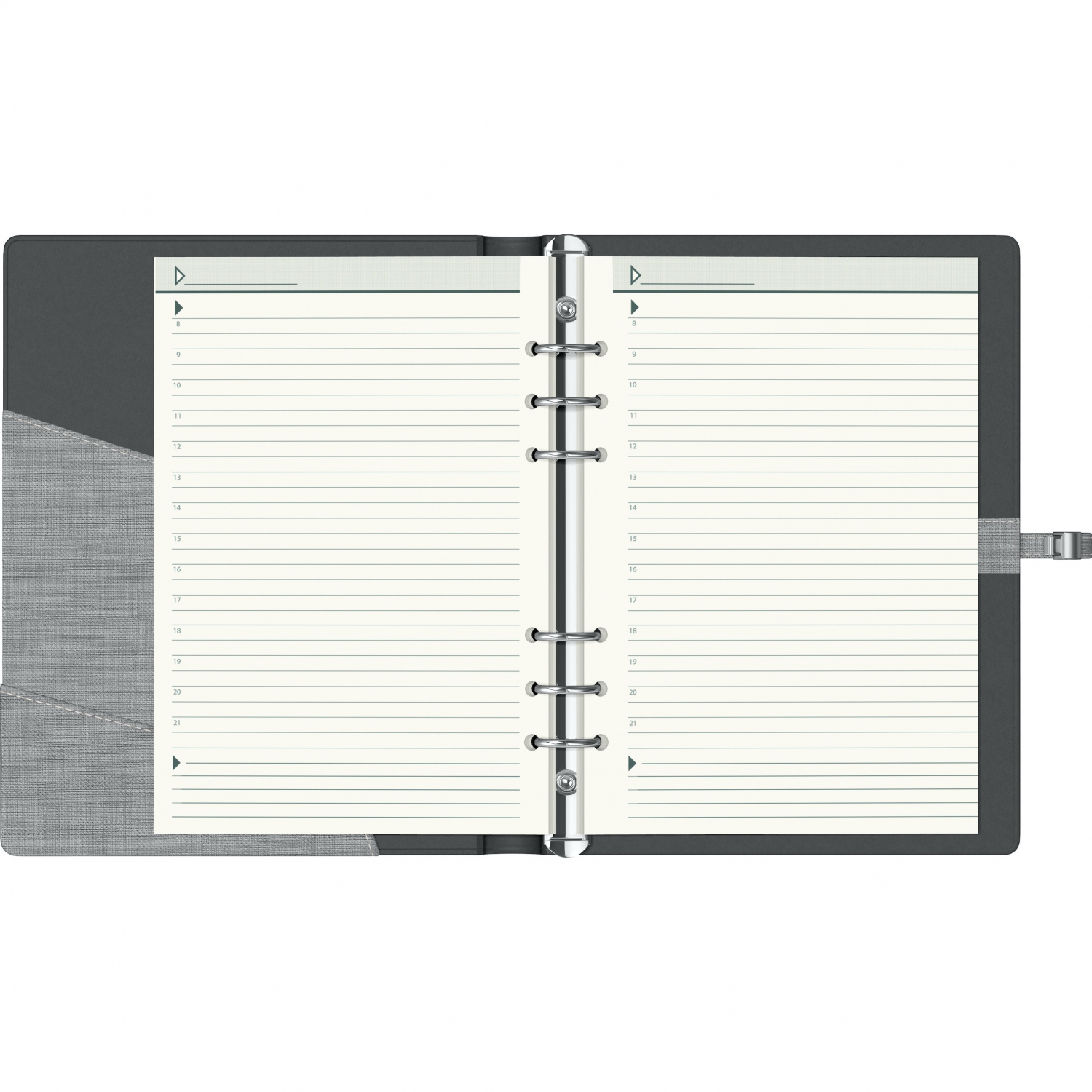 Imagine Produs Organizer A5 6 inele Precision Trend 136506 Superior Grey - Ivory Lined - 290 pagini 80 g mp