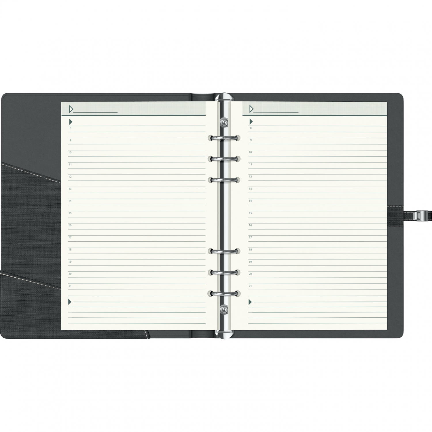 Imagine Produs Organizer A5 6 inele Precision Trend 136506 Superior Black - Ivory Lined - 290 pagini 80 g mp